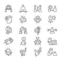 Soft skills icon set..Editable stroke.linear style sign for use web design,logo.Symbol illustration. vector