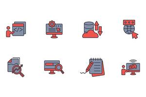 Website icon set..Editable stroke.linear style sign for use web design,logo.Symbol illustration. vector