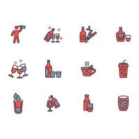 Drinks icon set..Editable stroke.linear style sign for use web design,logo.Symbol illustration. vector