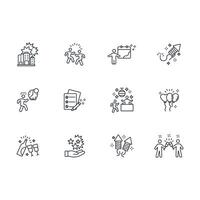 New year icon set..Editable stroke.linear style sign for use web design,logo.Symbol illustration. vector