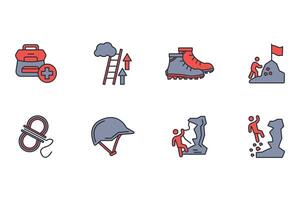Climbing icon set..Editable stroke.linear style sign for use web design,logo.Symbol illustration. vector