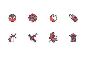 Astronomy icon set..Editable stroke.linear style sign for use web design,logo.Symbol illustration. vector