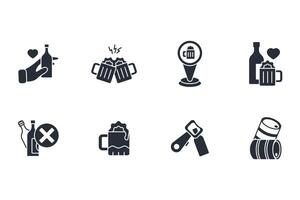 Beer icon set..Editable stroke.linear style sign for use web design,logo.Symbol illustration. vector