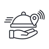 Food delivery icon. .Editable stroke.linear style sign for use web design,logo.Symbol illustration. vector