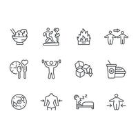 Weight loss icon set..Editable stroke.linear style sign for use web design,logo.Symbol illustration. vector
