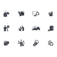 Waste icon set..Editable stroke.linear style sign for use web design,logo.Symbol illustration. vector