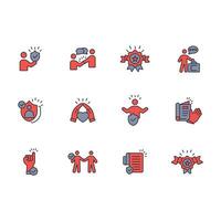 Trust icon set..Editable stroke.linear style sign for use web design,logo.Symbol illustration. vector