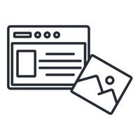 digital content icon. .Editable stroke.linear style sign for use web design,logo.Symbol illustration. vector