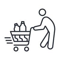 grocery delivery icon. .Editable stroke.linear style sign for use web design,logo.Symbol illustration. vector