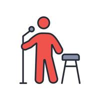comedian icon. .Editable stroke.linear style sign for use web design,logo.Symbol illustration. vector