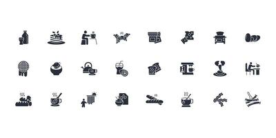 Breakfast icon set..Editable stroke.linear style sign for use web design,logo.Symbol illustration. vector