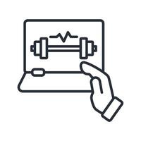 fitness app icon. .Editable stroke.linear style sign for use web design,logo.Symbol illustration. vector