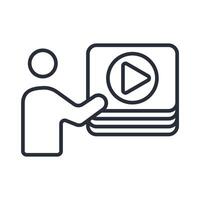 on demand icon. .Editable stroke.linear style sign for use web design,logo.Symbol illustration. vector