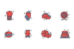 Sweets and desserts icon set..Editable stroke.linear style sign for use web design,logo.Symbol illustration. vector