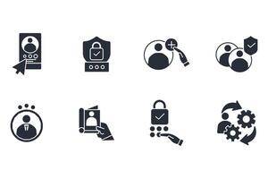 User account icon set..Editable stroke.linear style sign for use web design,logo.Symbol illustration. vector
