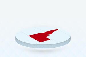 3D Isometric Map Highlighting Idaho in Red. vector