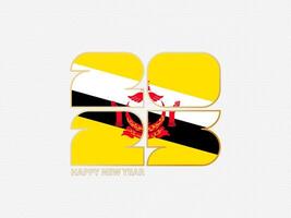 Abstract numbers 2025 with flag of Brunei. vector