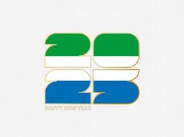Abstract numbers 2025 with flag of Sierra Leone. vector