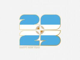 Abstract numbers 2025 with flag of Argentina. vector