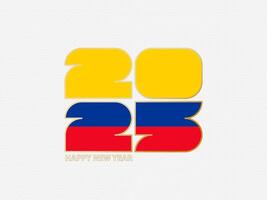 Abstract numbers 2025 with flag of Colombia. vector