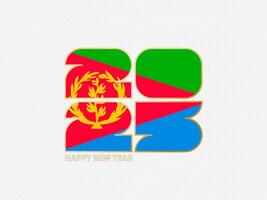 Abstract numbers 2025 with flag of Eritrea. vector