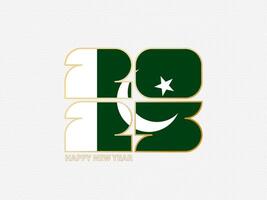 Abstract numbers 2025 with flag of Pakistan. vector