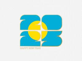 Abstract numbers 2025 with flag of Palau. vector