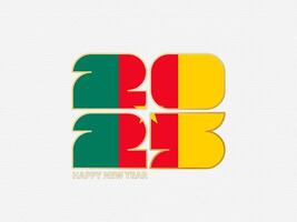 Abstract numbers 2025 with flag of Cameroon. vector