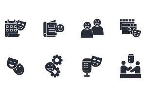 Comedy icon set..Editable stroke.linear style sign for use web design,logo.Symbol illustration. vector