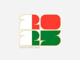 Abstract numbers 2025 with flag of Madagascar. vector