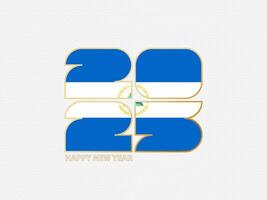 Abstract numbers 2025 with flag of Nicaragua. vector