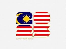 Abstract numbers 2025 with flag of Malaysia. vector