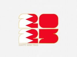 Abstract numbers 2025 with flag of Bahrain. vector