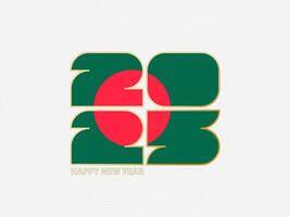 Abstract numbers 2025 with flag of Bangladesh. vector