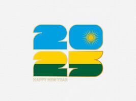 Abstract numbers 2025 with flag of Rwanda. vector