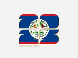 Abstract numbers 2025 with flag of Belize. vector