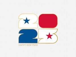 Abstract numbers 2025 with flag of Panama. vector
