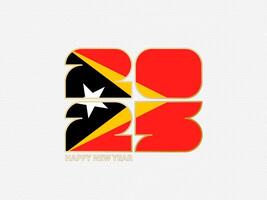 Abstract numbers 2025 with flag of East Timor. vector