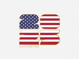 Abstract numbers 2025 with flag of USA. vector