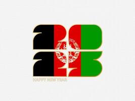 Abstract numbers 2025 with flag of Afghanistan. vector