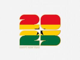 Abstract numbers 2025 with flag of Ghana. vector
