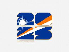 Abstract numbers 2025 with flag of Marshall Islands. vector