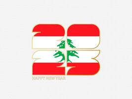 Abstract numbers 2025 with flag of Lebanon. vector