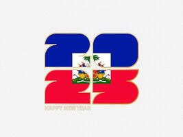 Abstract numbers 2025 with flag of Haiti. vector