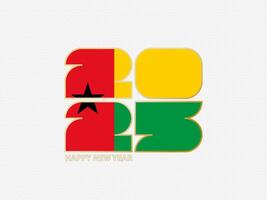 Abstract numbers 2025 with flag of Guinea-Bissau. vector