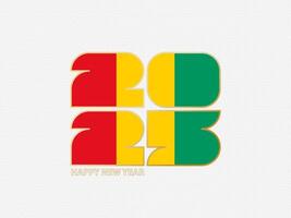 Abstract numbers 2025 with flag of Guinea. vector