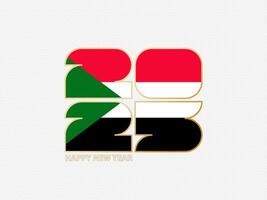 Abstract numbers 2025 with flag of Sudan. vector