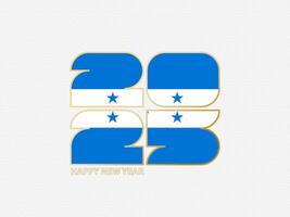 Abstract numbers 2025 with flag of Honduras. vector