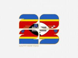 Abstract numbers 2025 with flag of Swaziland. vector