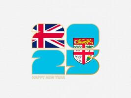 Abstract numbers 2025 with flag of Fiji. vector